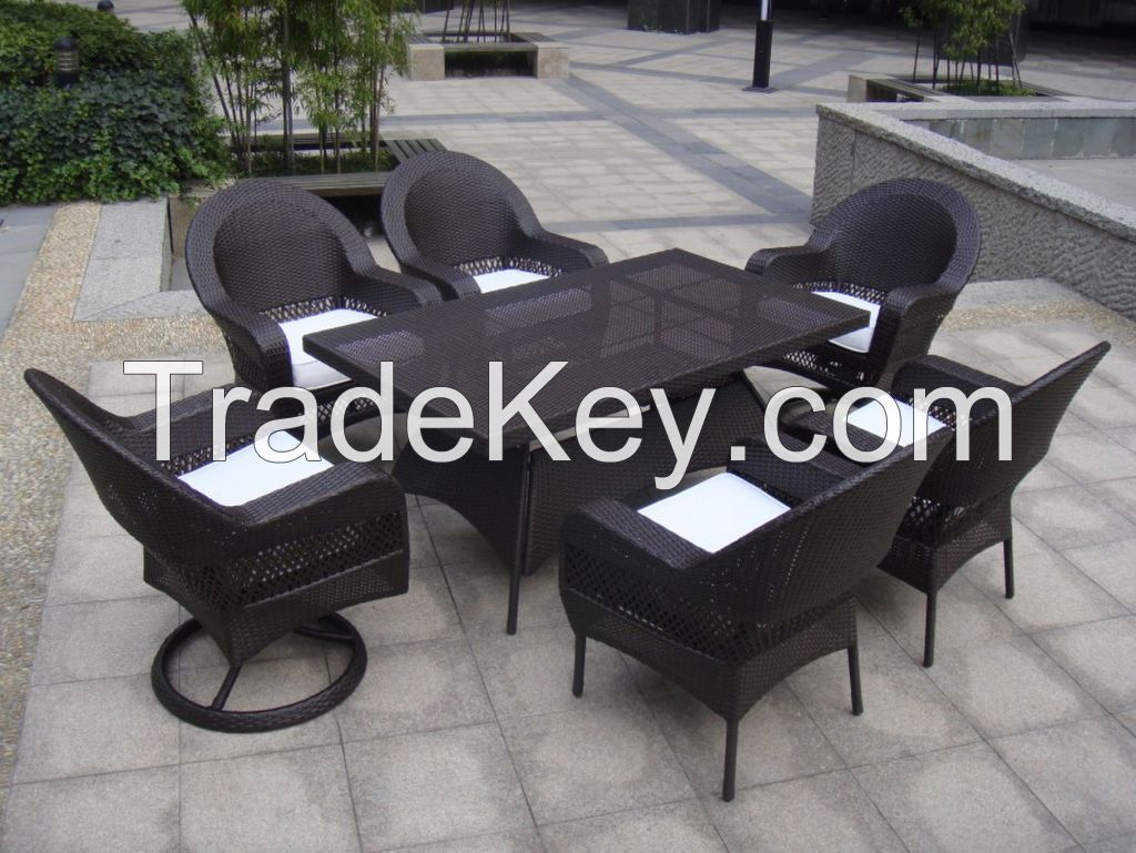 7pcs outdoor rattan dining set