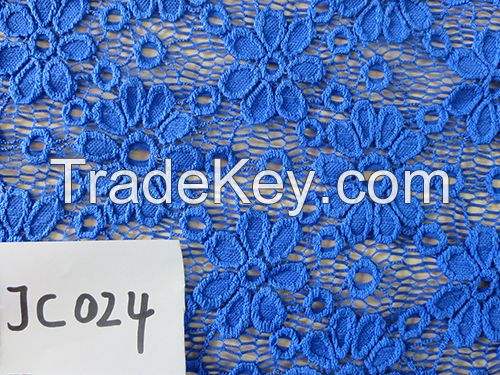 Elegant  blue lace fabric for garment
