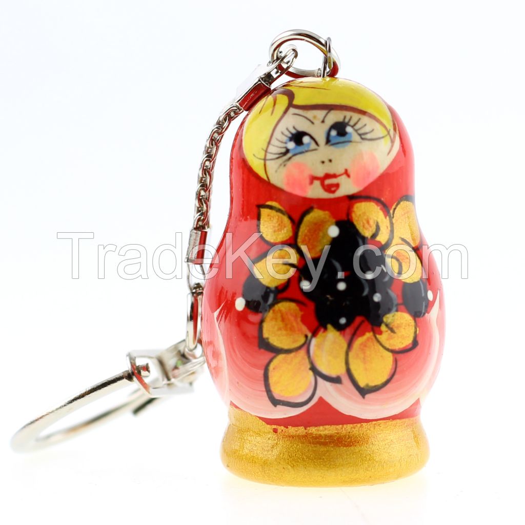 Matryoshka keychain, nesting doll key chain, wooden keychain, mix