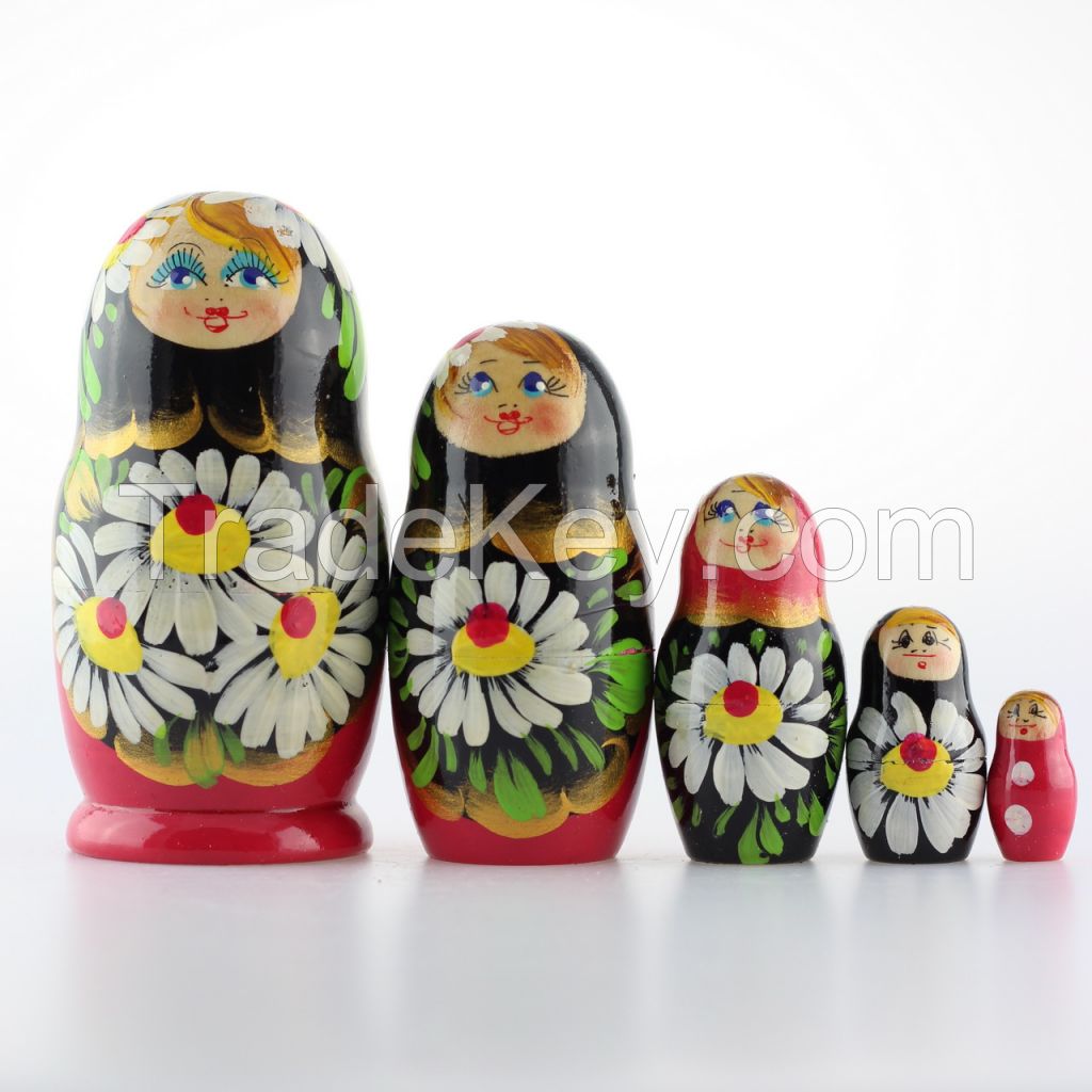 Voznesensk Matryoshka souvenir nesting doll, 5 nests, 10.5 cm, mix