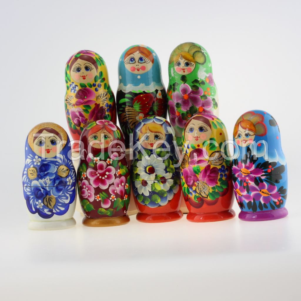 Voznesensk Matryoshka souvenir nesting doll, 5 nests, 10.5 cm, mix