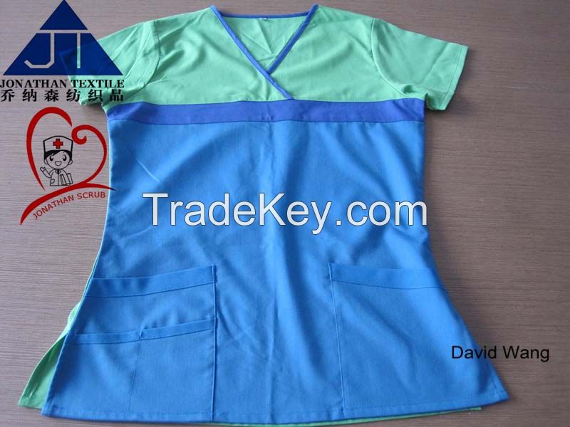 Poly cotton material medical uniforms nurse scrub suits