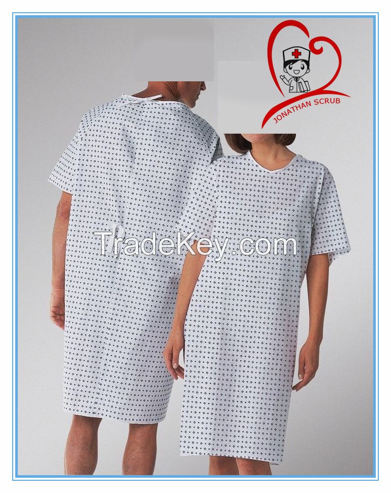 Factory Wholesale hospital gown/100%cotton patient gown