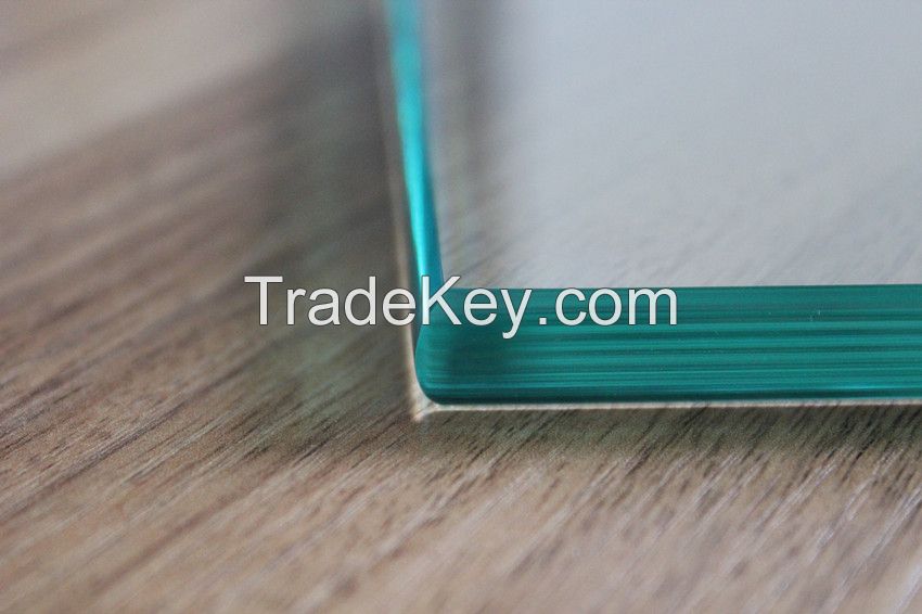 8MM pencil edge clear tempered glass as table surface