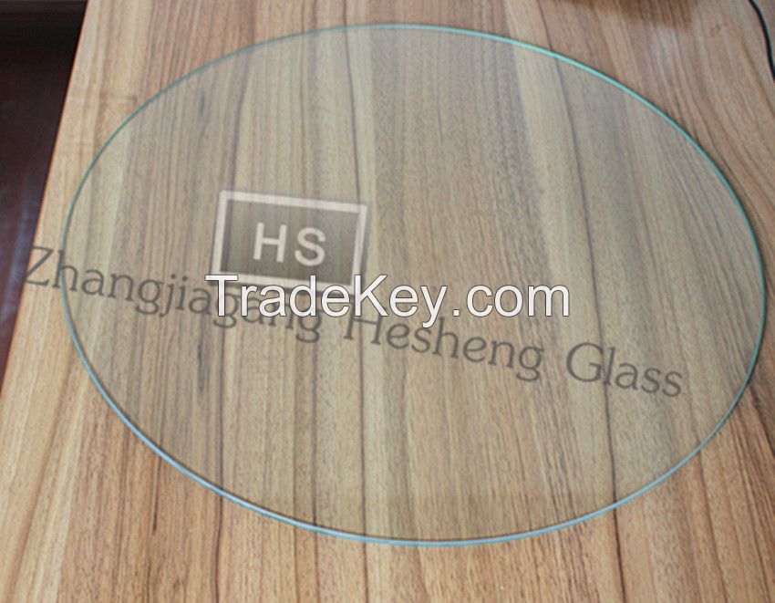 10MM clear round  tabletop tempered glass