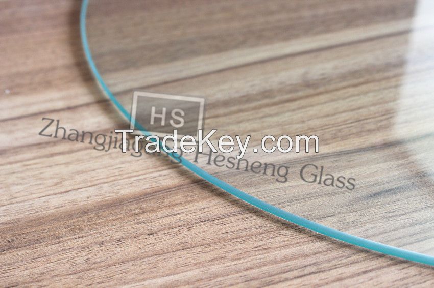 10MM clear round  tabletop tempered glass