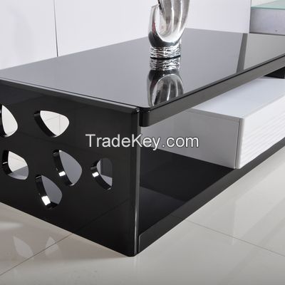 10MM black printing  tempered glass as TV stand  top
