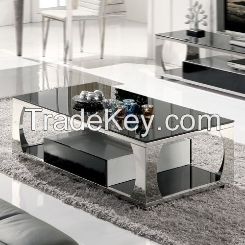 10MM black printing  tempered glass as sofa  table glass
