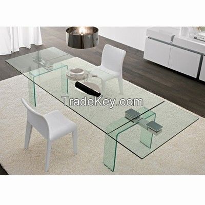 10MM clear   tempered glass as dining  table