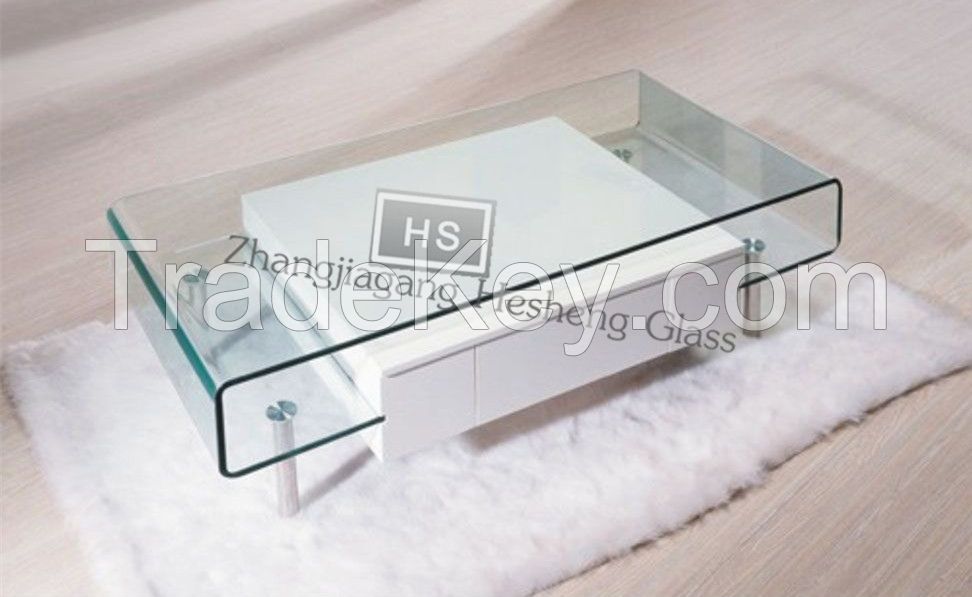 10MM clear   tempered glass as  sofa  table top glass