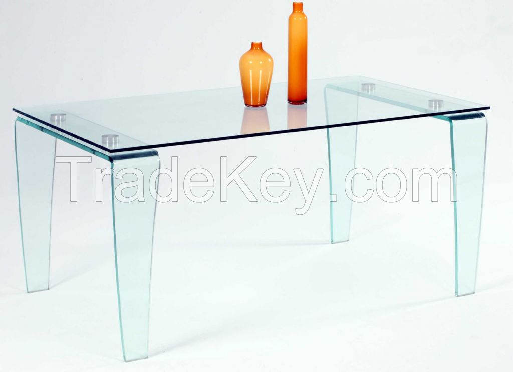 10MM flat polished edge tempered table glass
