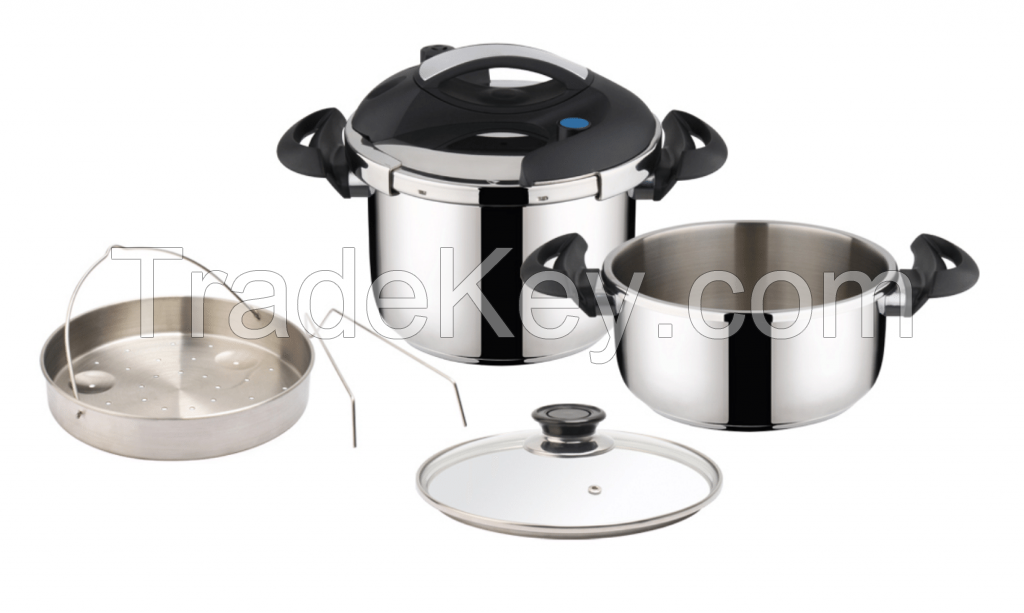 Healthy 304 S/s Pressure Cooker Set Safety  Kitchenware Pot Used On All Hobs