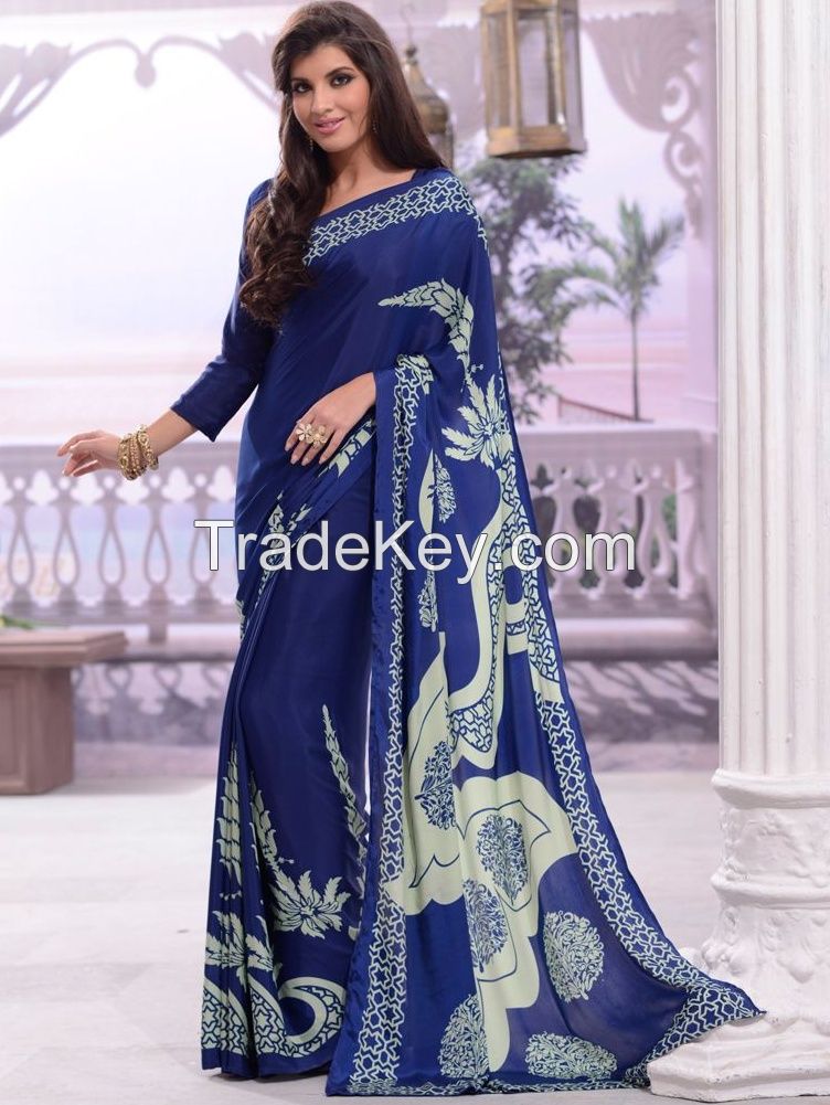 Crepe sarees for office wear