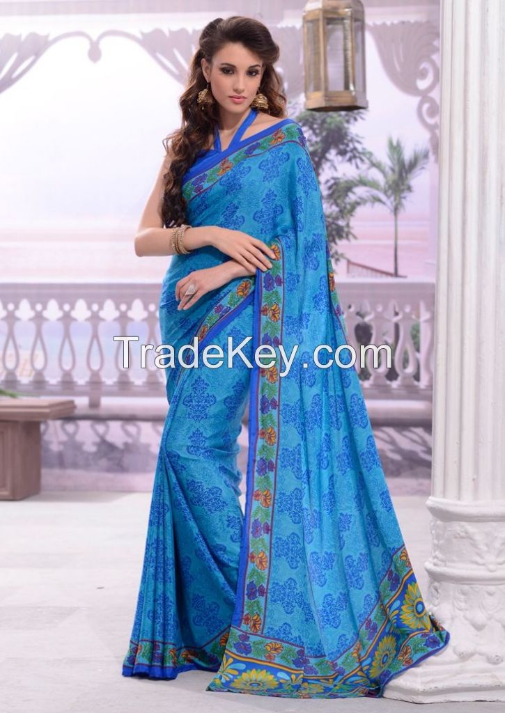 Crepe sarees for office wear