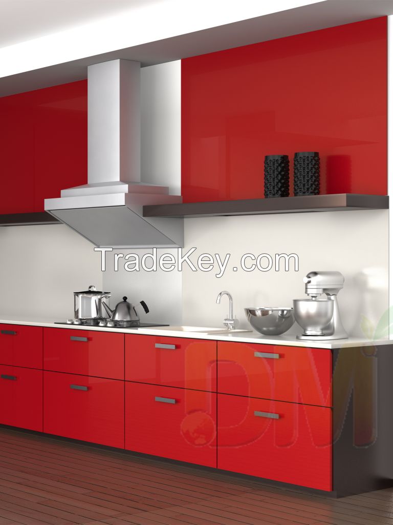 Contemporary kitchen furniture dark brown kitchen cabinet with large kitchen island