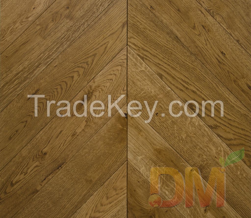 Chevron parquet wood flooring