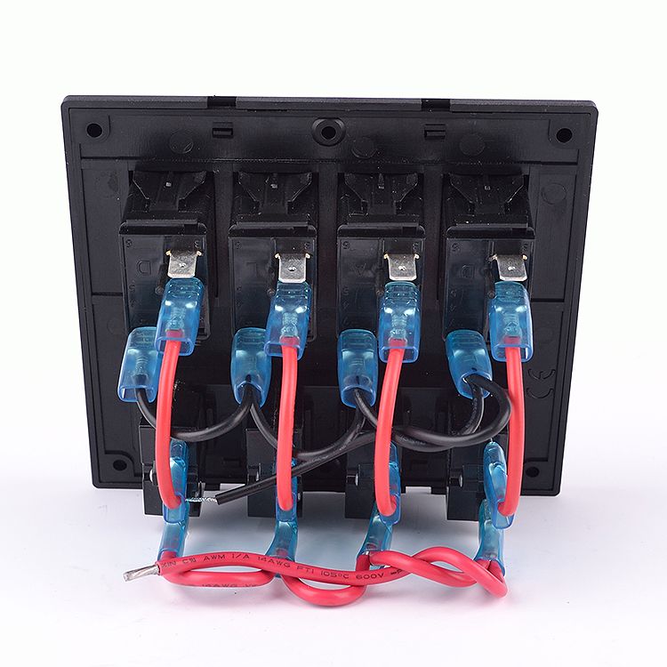 Water Resistant marine switch panel circuit breaker marine  with blue led 4 gang 