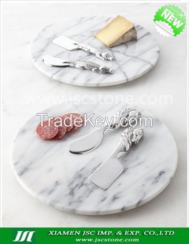 White Marble Cheese Plate,Volakas Marble Tray