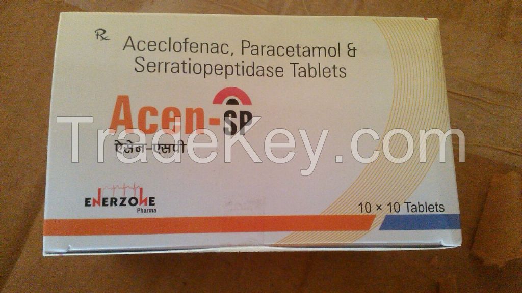 Aceclofenac,Paracetamol & Serratiopeptidase Tablets