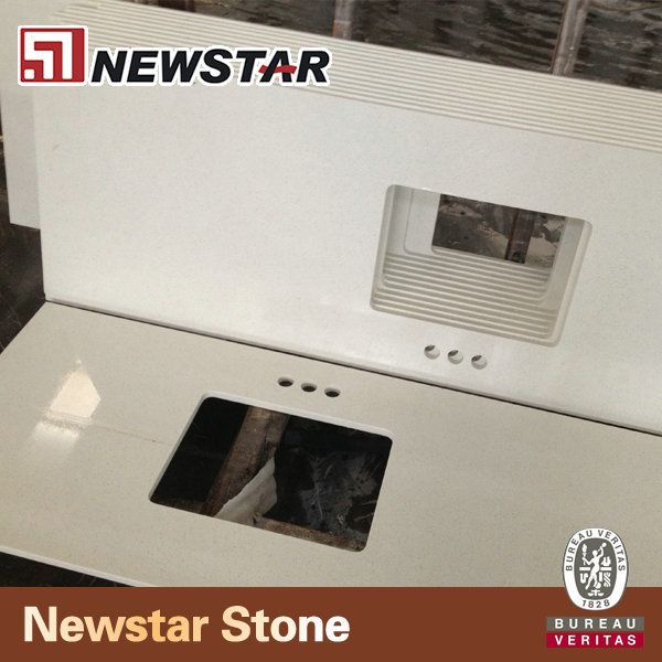 Jade white quartz stone vanity top