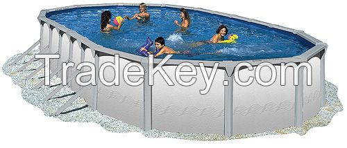 Oxford 50yr Warranty 18ft x 33ft Oval 52" Aluminum Above Ground Pool with 6" Top Seat