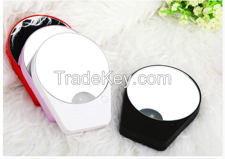 Two Suction Cups LED Mirror, Wall Mounted, 10X Magnifying for Makeup, Shaving, Beauty Salon