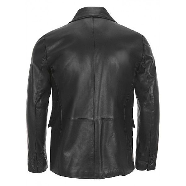 NOTCH COLLAR LEATHER BLAZER FOR MEN