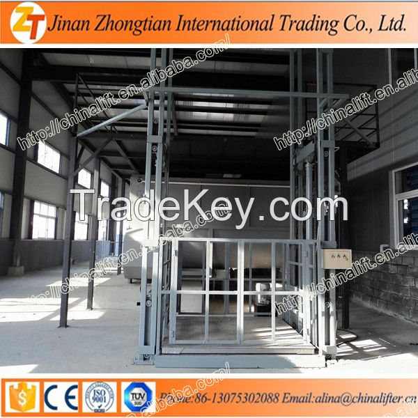 Stationary hydraulic guide rail lift platform elevator workform for hot sale