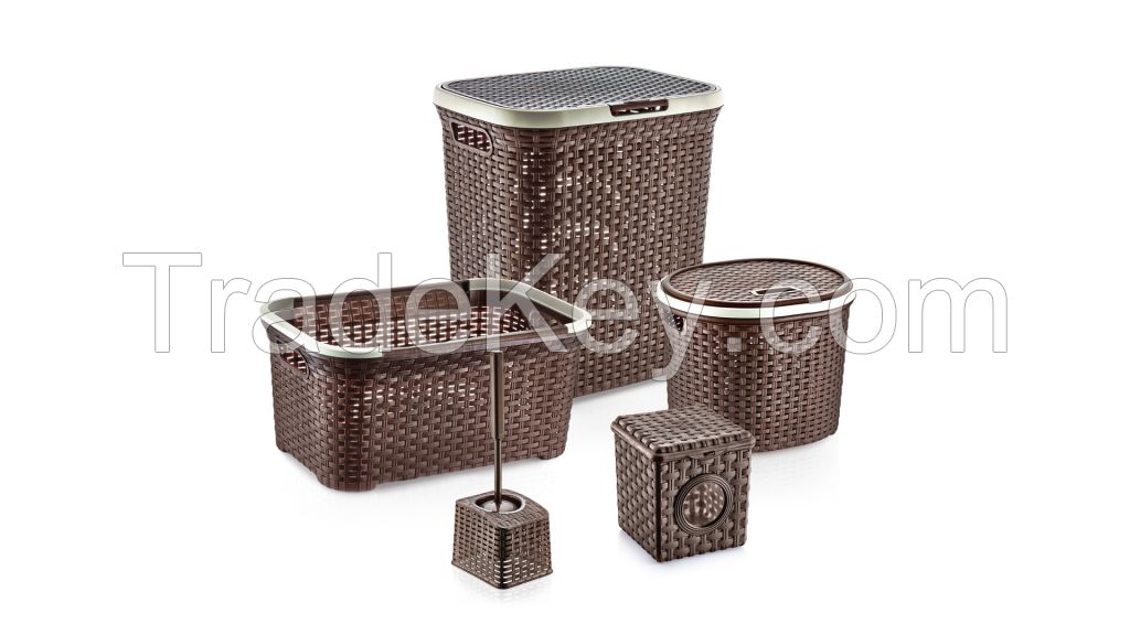 Rattan Bathroom Set 5 Pcs