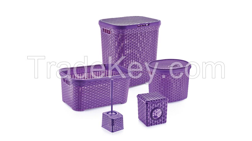 Rattan Bathroom Set 5 Pcs