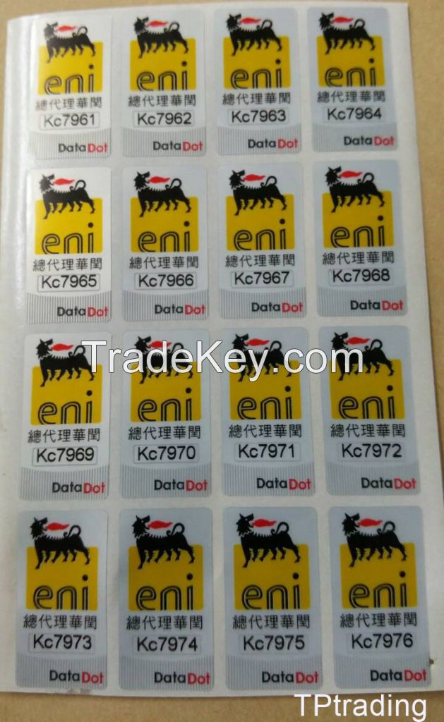 High Quantity Anti- Counterfeit Barcode Stickers