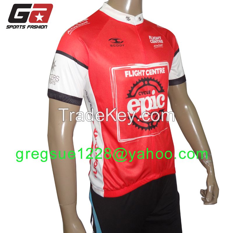 100% polyester cycling wear with sublimation printing