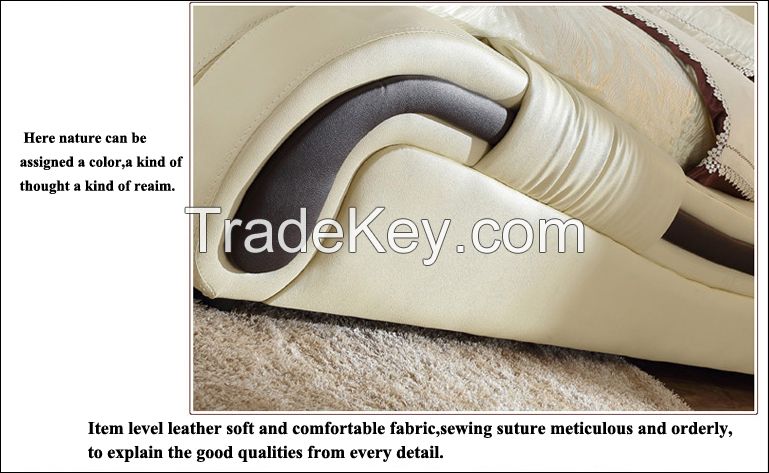 Synthetic Leather Material bed/ Home Furniture/ General Use leather double bed/hotel bed