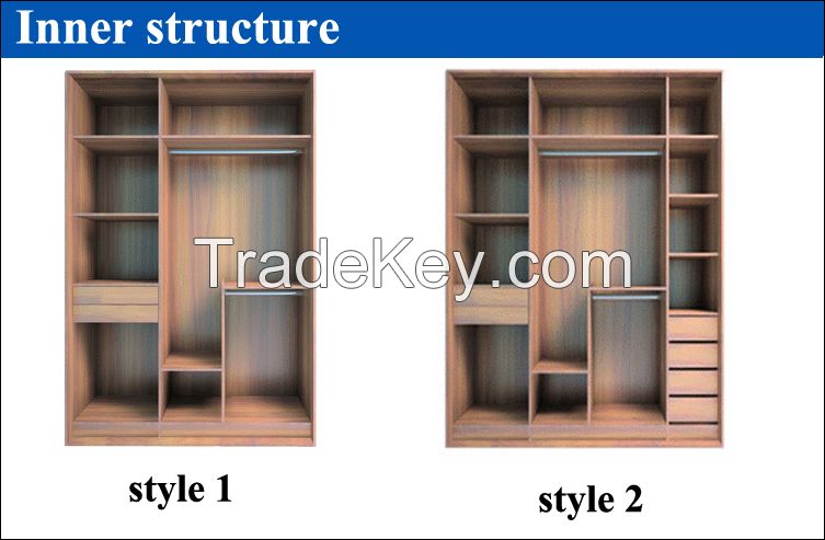 MDF material Wardrobes /comercial use wardrobe/ hotel bedroom furnitur