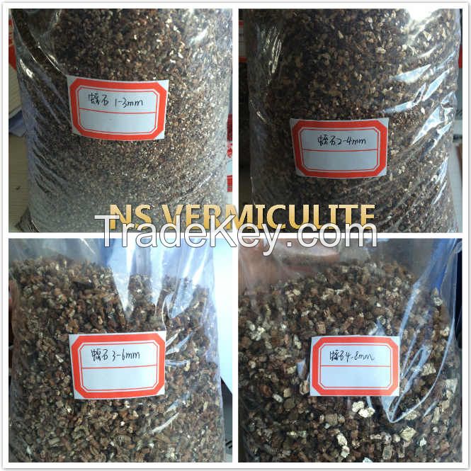 Raw/Expanded Vermiculite lightweight for horticulture, grow medium, packing filler materials fireproof etc.