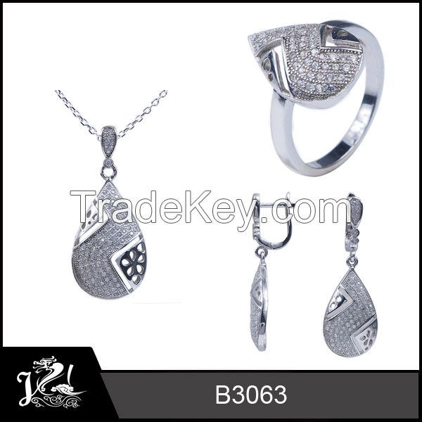 Fashion china silver 925 zirconia jewelry set