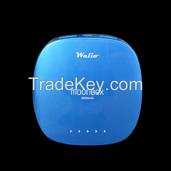 WALIO POWER BANK(Bater  a Externa) iPow 6000 Azul, 6000mAh, Cargador port  til universal para tel  fono m  vil smartphone y tablet. Alta capacidad. Indicadores LED. Linterna i