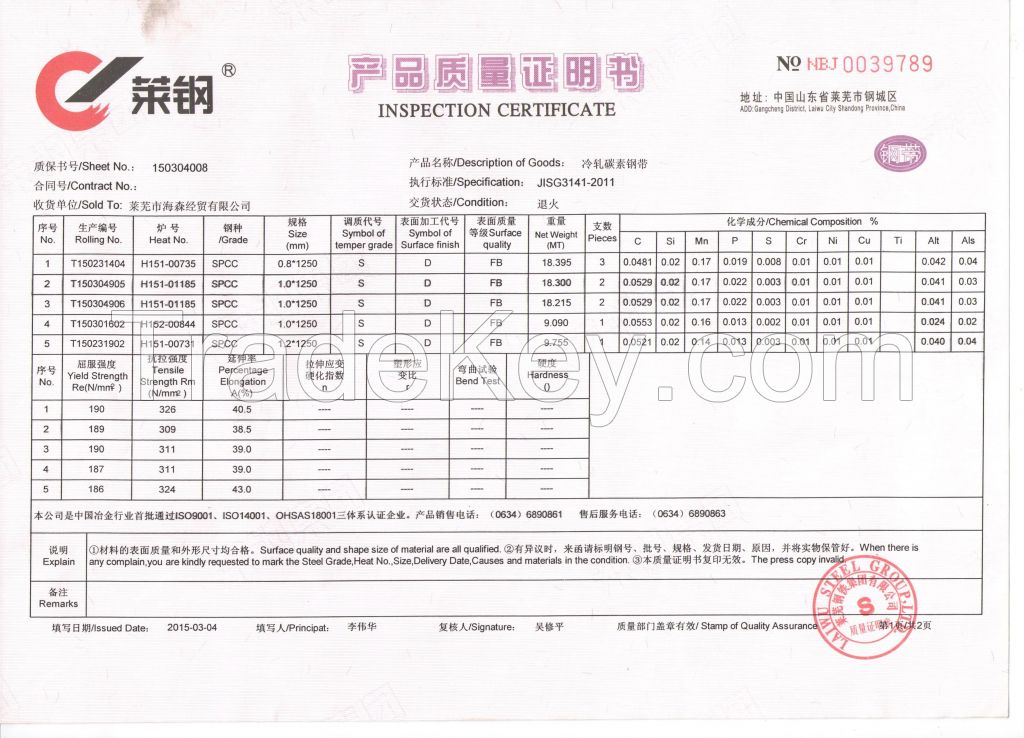 Cold Rolled Steel Coil