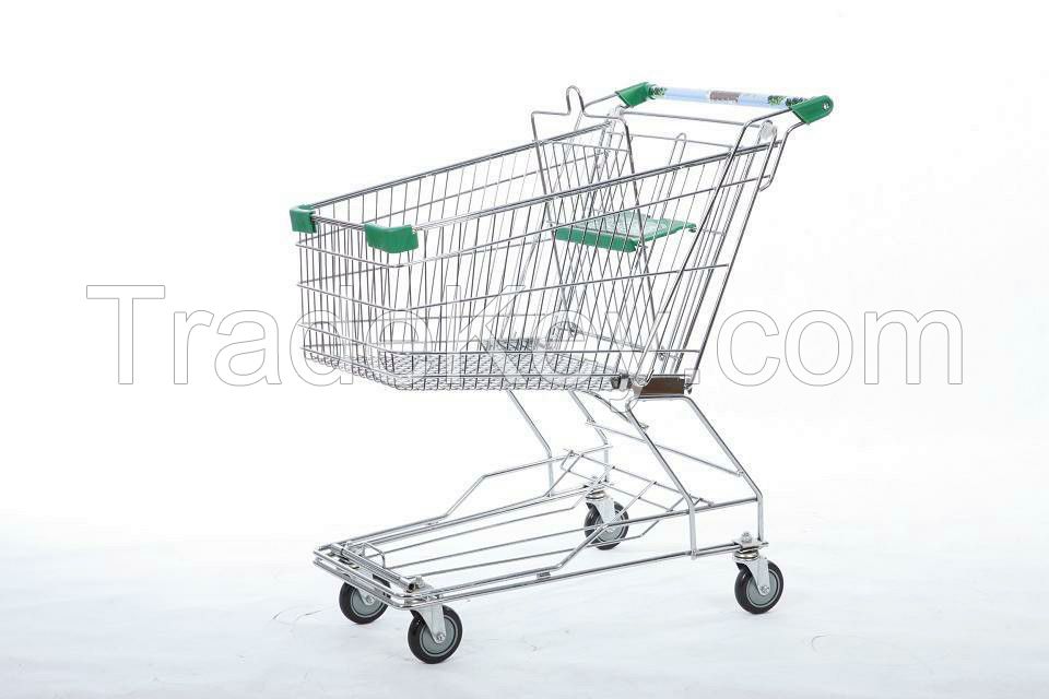 Stainless Steel Supermarket Chromed Trolley