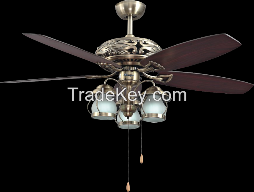 52"ceiling fan with light /decorative ceiling fan /air cooling fan