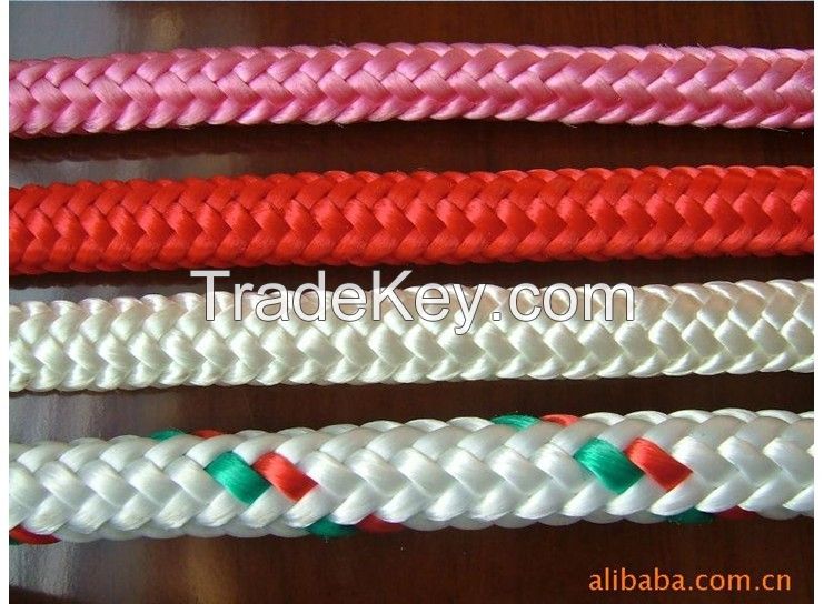 colored braided pp rope, polypropylene braided rope