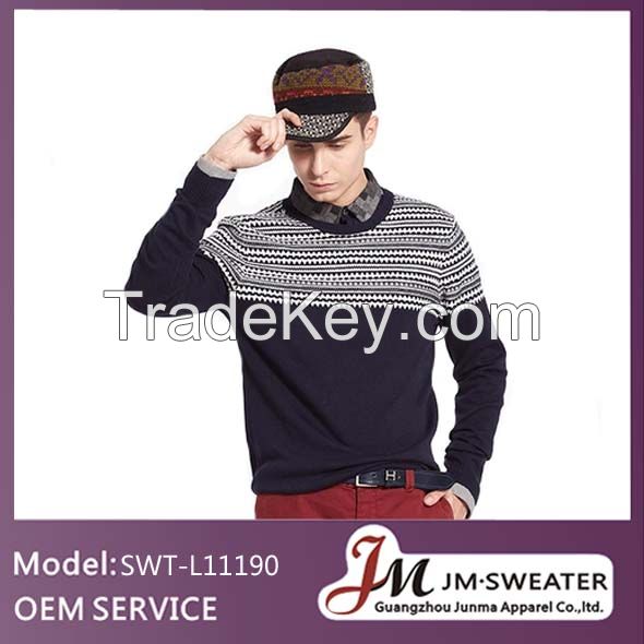 patterns jacquard sweaters high end custom apperal for pullover cotton