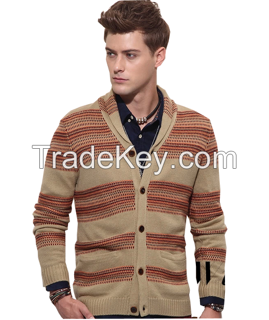 shawl neck sweater coat for men button style classic cardigan high qua