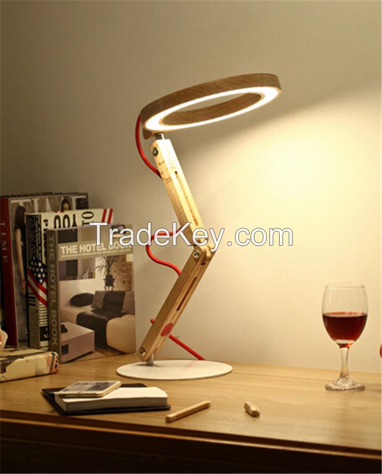 handmade wood desk lamps office lamp simple and modern Modeng table lamps 48led unique design