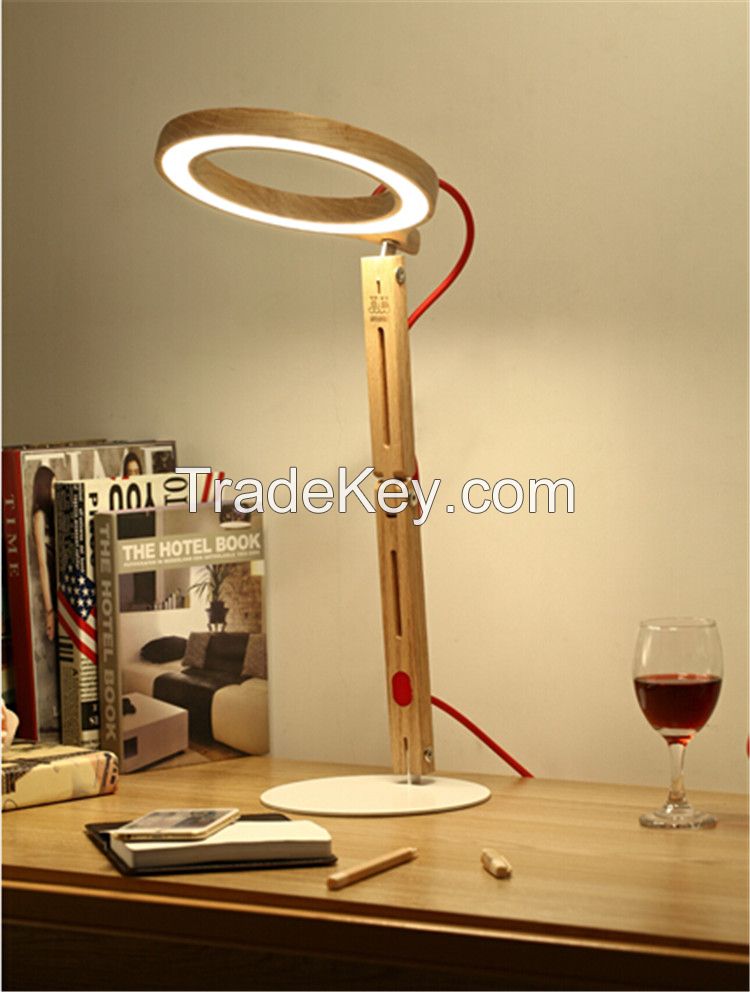 handmade wood desk lamps office lamp simple and modern Modeng table lamps 48led unique design