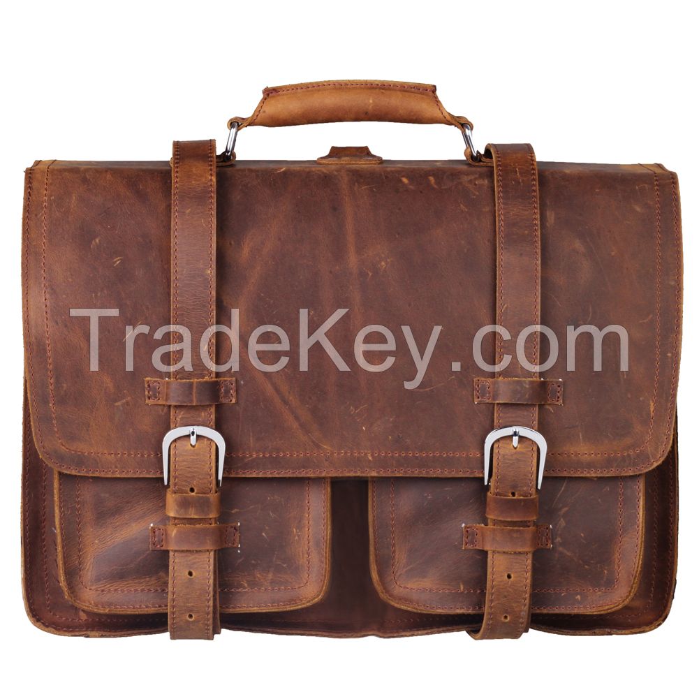 Kattee's Multi-purpose Adjustable Top Quality Genuine Cow Leather Business Men's Messenger Bag