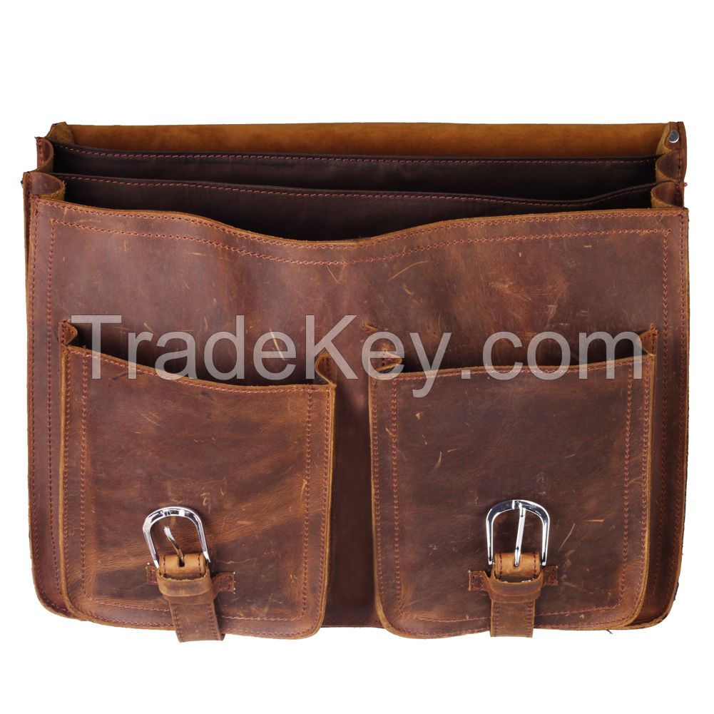 Kattee's Multi-purpose Adjustable Top Quality Genuine Cow Leather Business Men's Messenger Bag