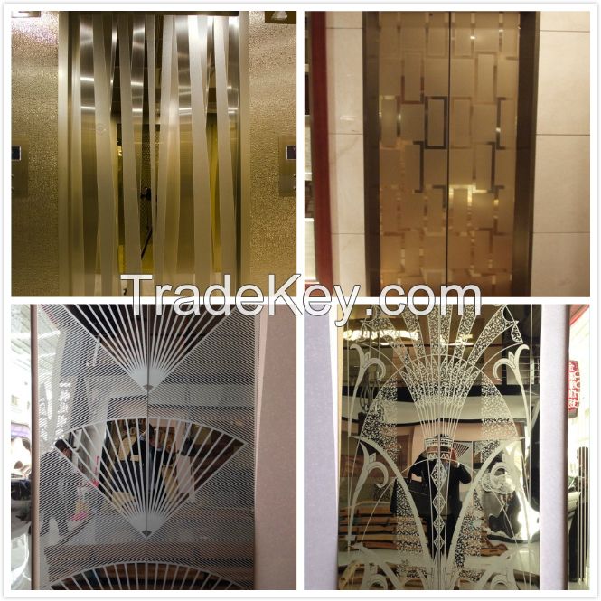 304 mirror etched elevator door cladding stainless steel sheet