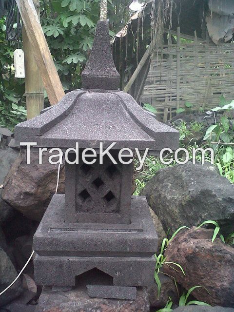 Hand Carved Lavastone Garden Lantern
