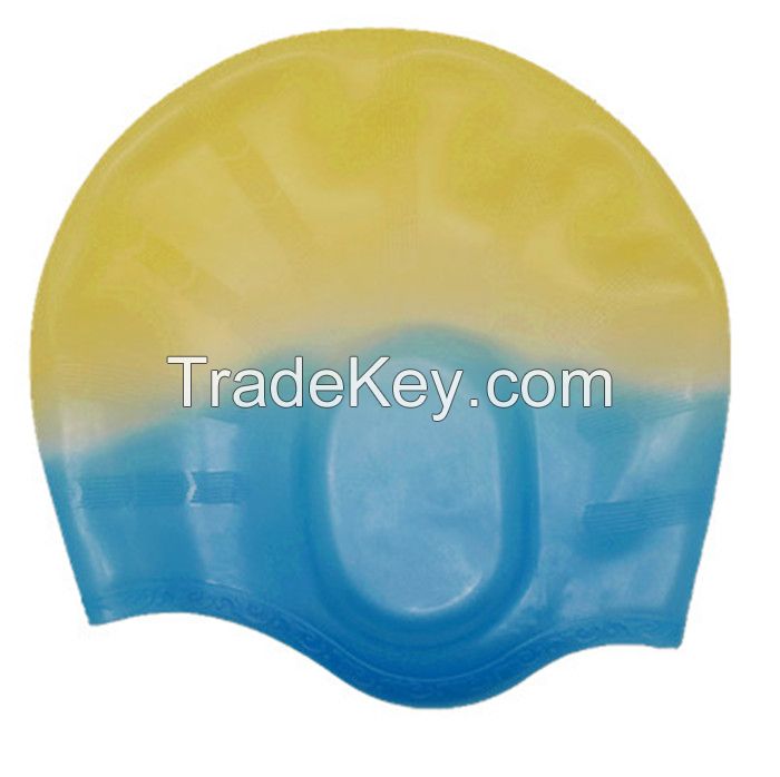 Ear protection swimming cap with custom printed SC-6-2